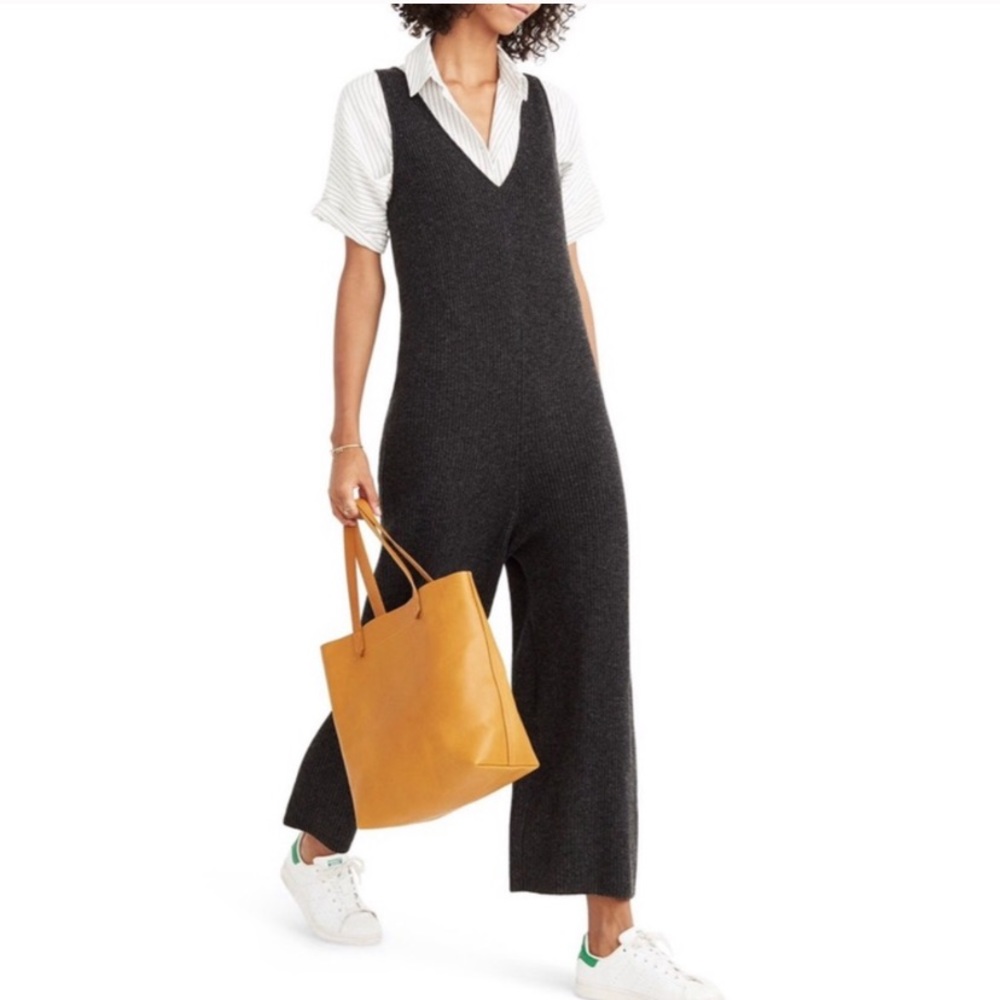 Madewell Merino Wool Blend Ribbed Sweater Jumpsuit